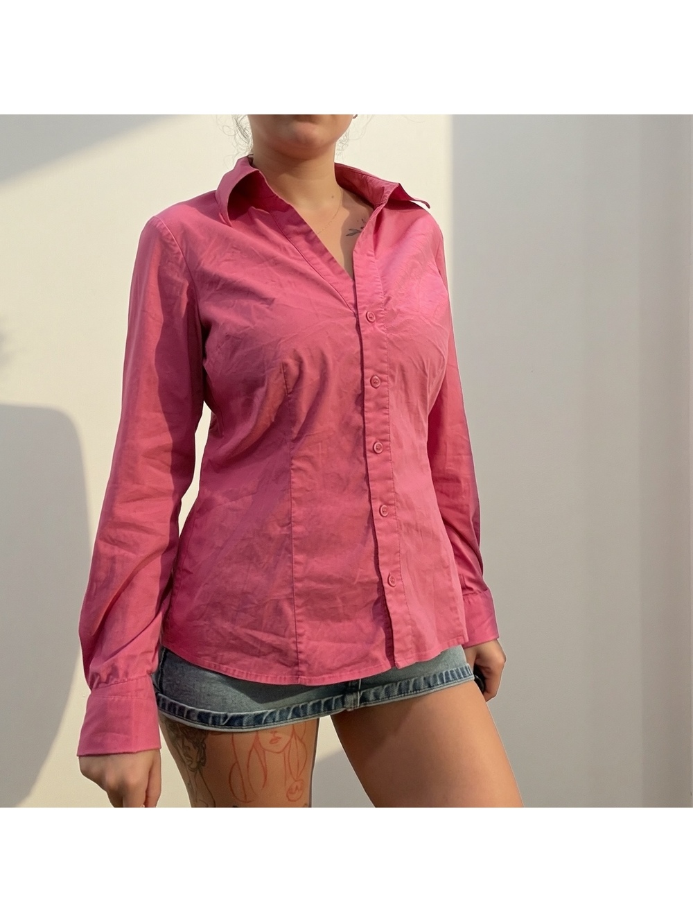 INC International Concepts Y2K Hot Pink Button-Up Shirt